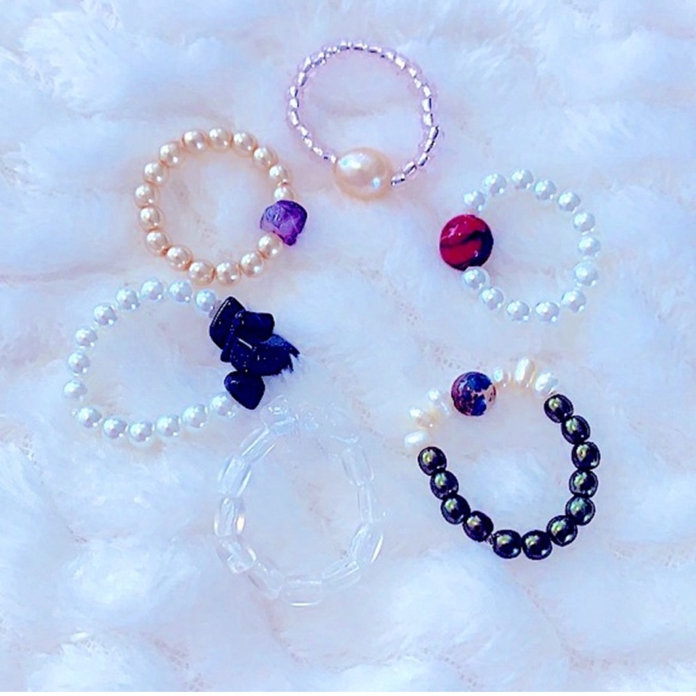 Custom Stretchy Rings [Set of 4]»Soul Embellishments Natural Healing Gemstones